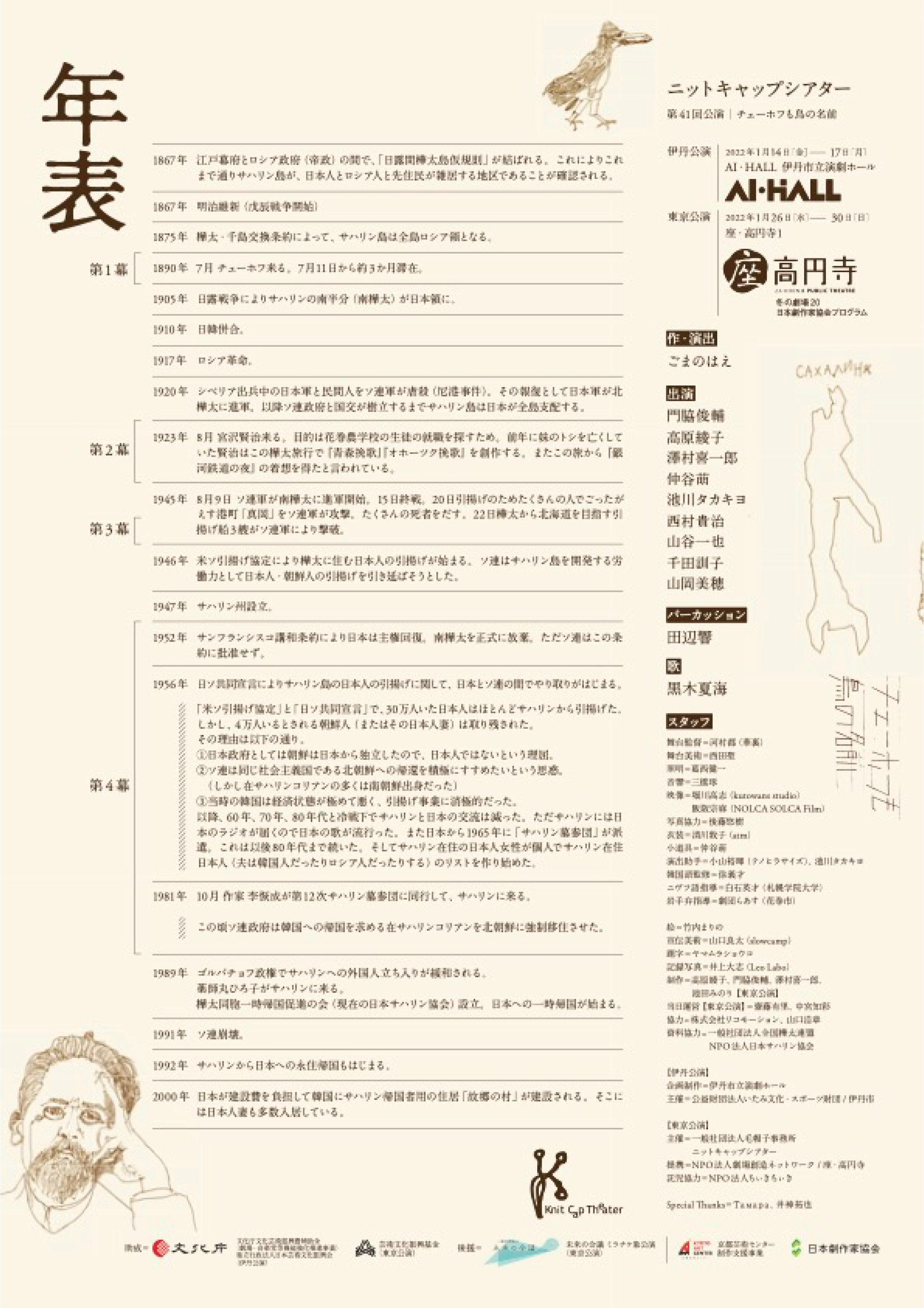 チェーホフも鳥の名前_パンフレット