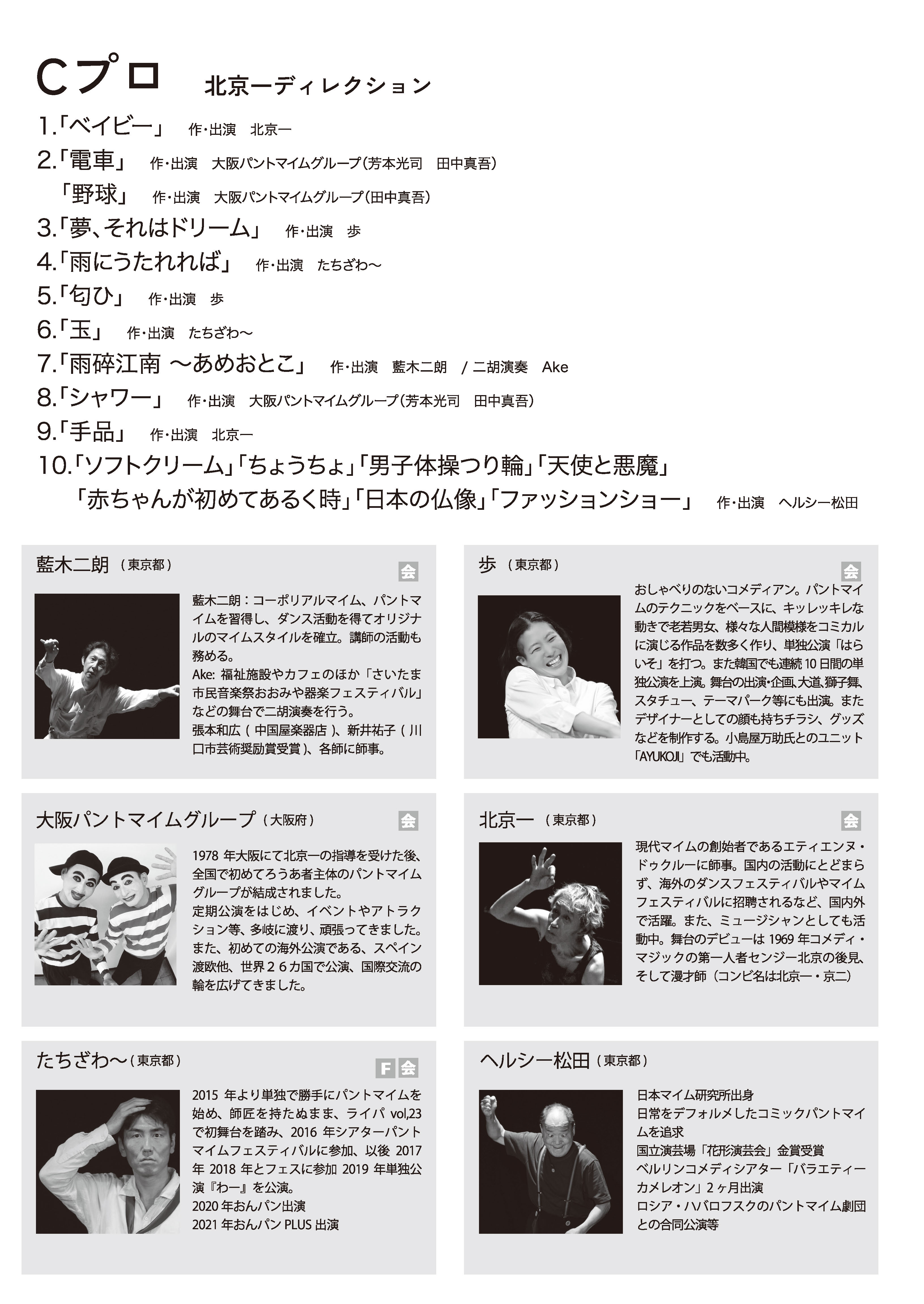 JAPAN PANTOMIME NEXT Cプロ_パンフレット