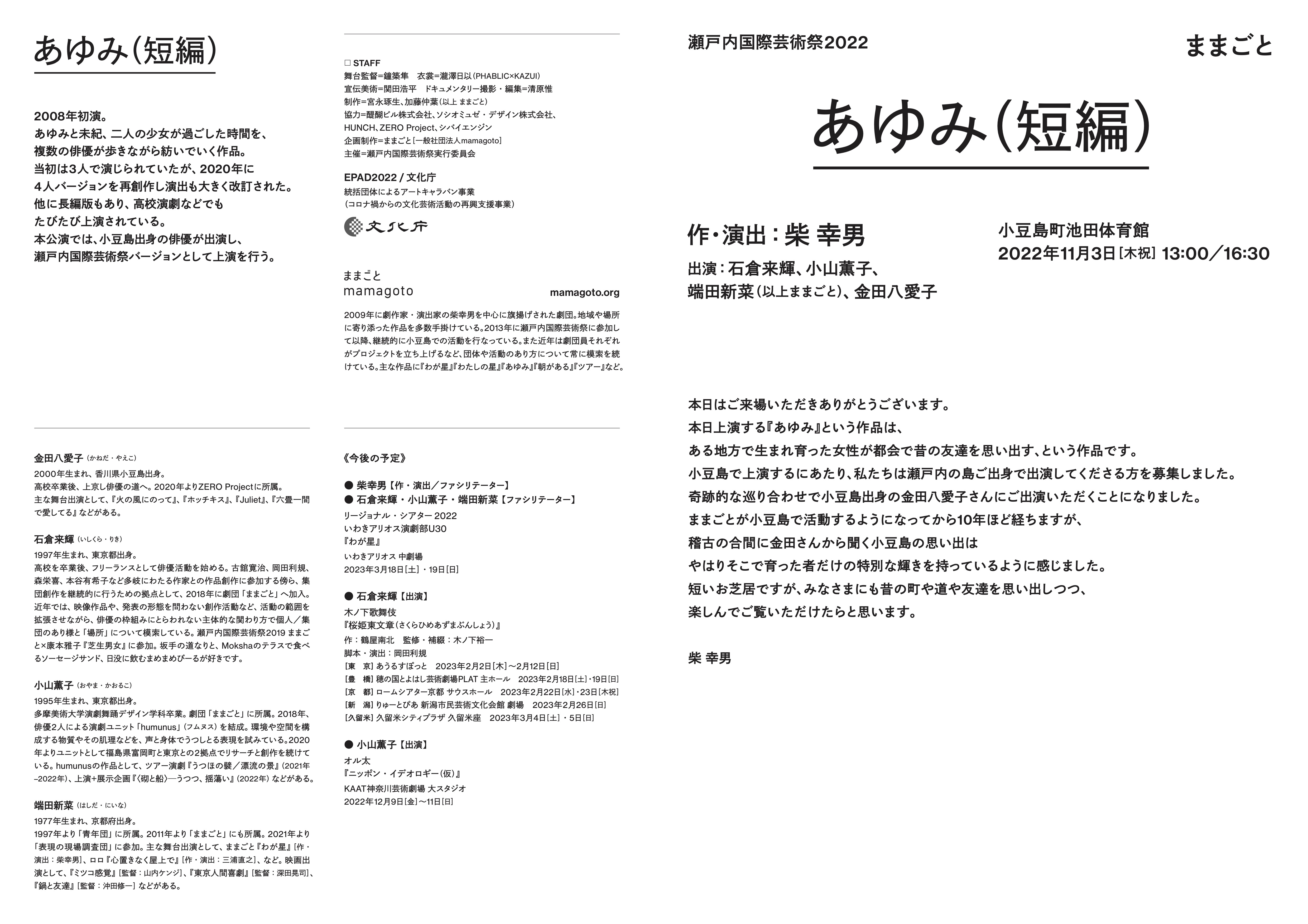 ７日間のままごと_パンフレット