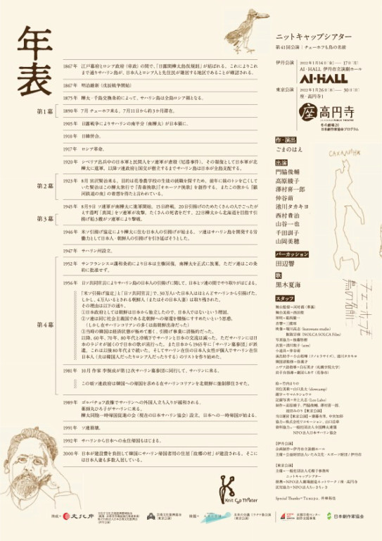 チェーホフも鳥の名前_パンフレット