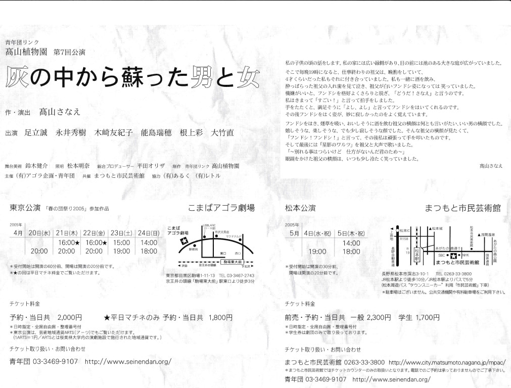 灰の中から蘇った男と女_フライヤー/キービジュアル