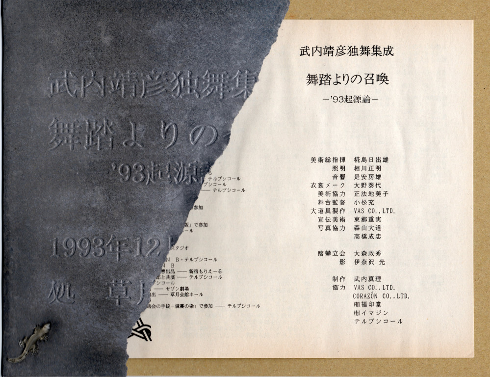 舞踏よりの召喚　ー'93起源論ー_パンフレット